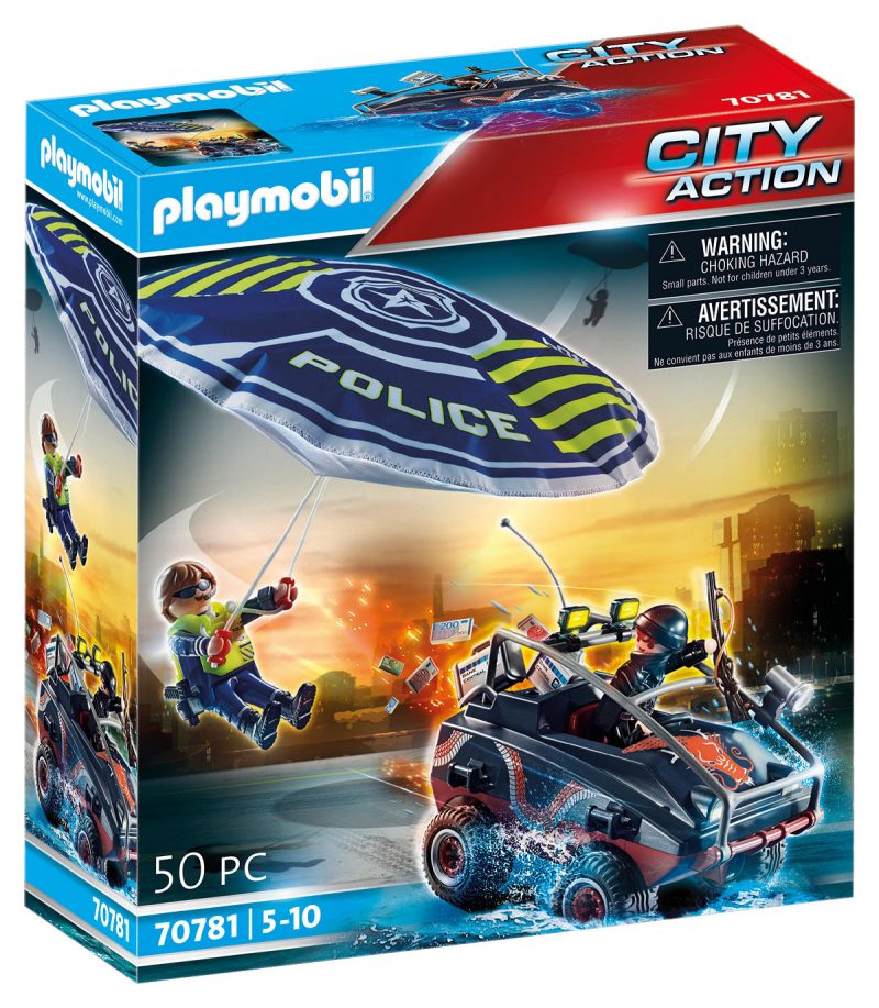 Playmobil Politieparachute achtervolging van amfibievoertuig
