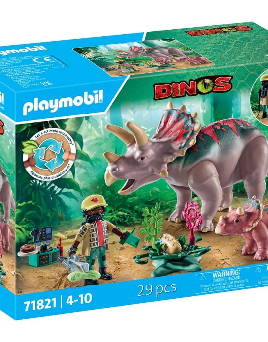 Playmobil Dinos Triceratops familie
