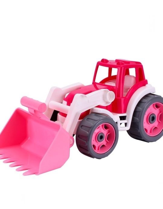 Sun Fun tractor met shovel 36x16x16cm roze