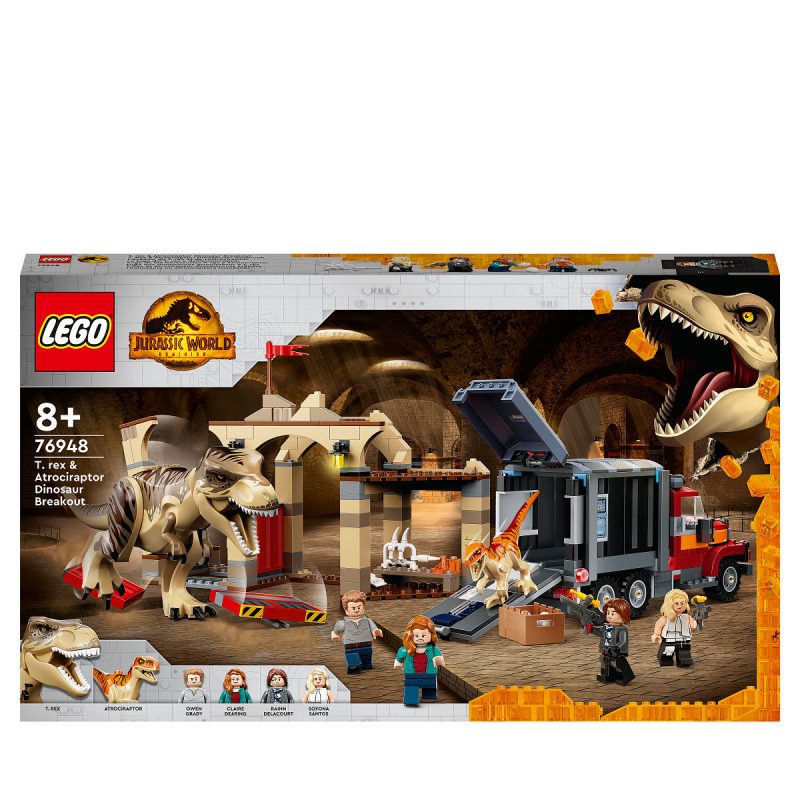 LEGO Jurrasic World T. Rex  AND  Atrociraptor Dino Breakout