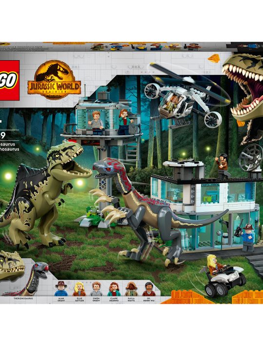 LEGO Jurrasic World Giganotosaurus  AND  Therizinosaurus Attack