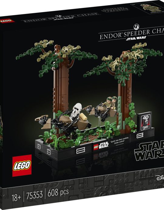 LEGO Star Wars Endor speederachtervolging diorama