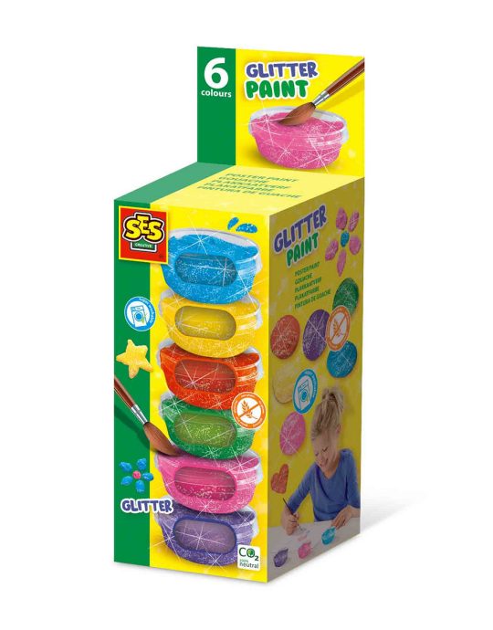 SES Plakkaatverf glitter (6x45ml)