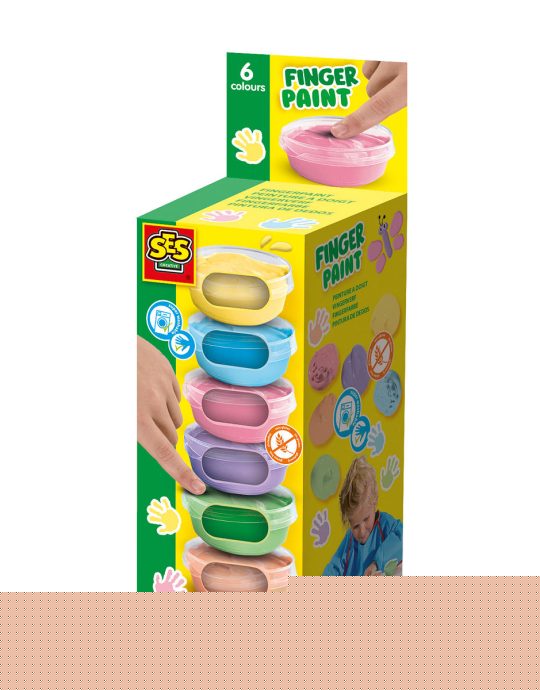 SES Vingerverf pastel 6 kleuren x45ml