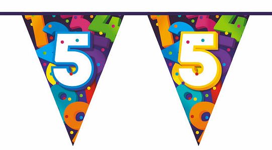 Vlaggenlijn Cijfers 10 meter - 5 jaar