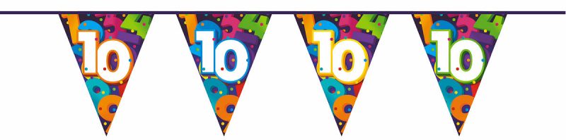 Vlaggenlijn Cijfers 10 meter - 10 jaar