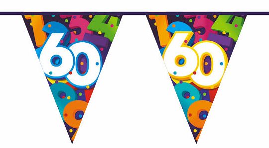 Vlaggenlijn Cijfers 10 meter - 60 jaar