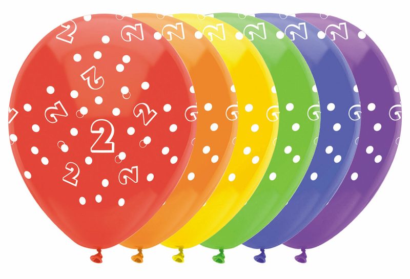 Ballonnen Cijfers 6 stuks - 2 jaar