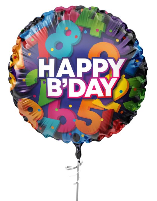 Folieballon Cijfers 45cm - Happy Birthday