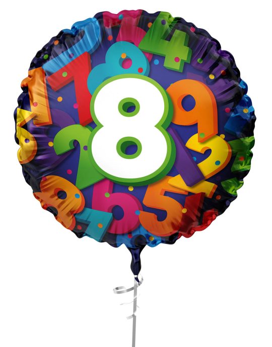 Folieballon Cijfers 45cm - 8 jaar