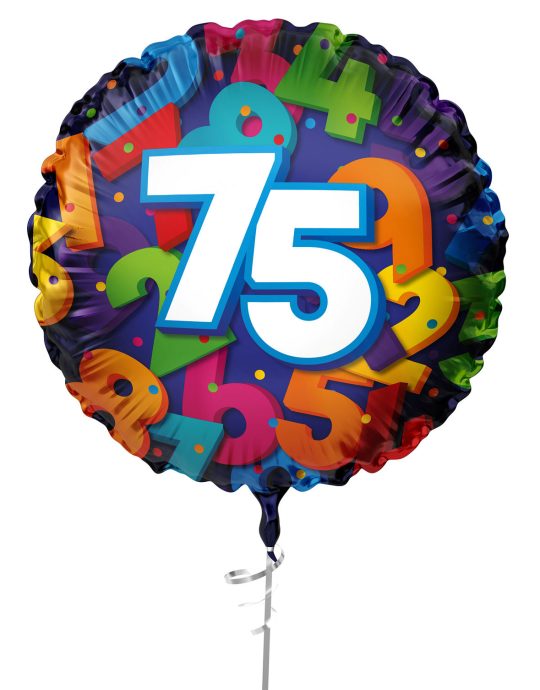 Folieballon Cijfers 45cm - 75 jaar