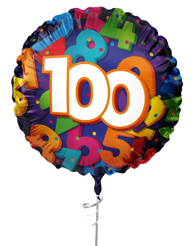 Folieballon Cijfers 45cm - 100 jaar