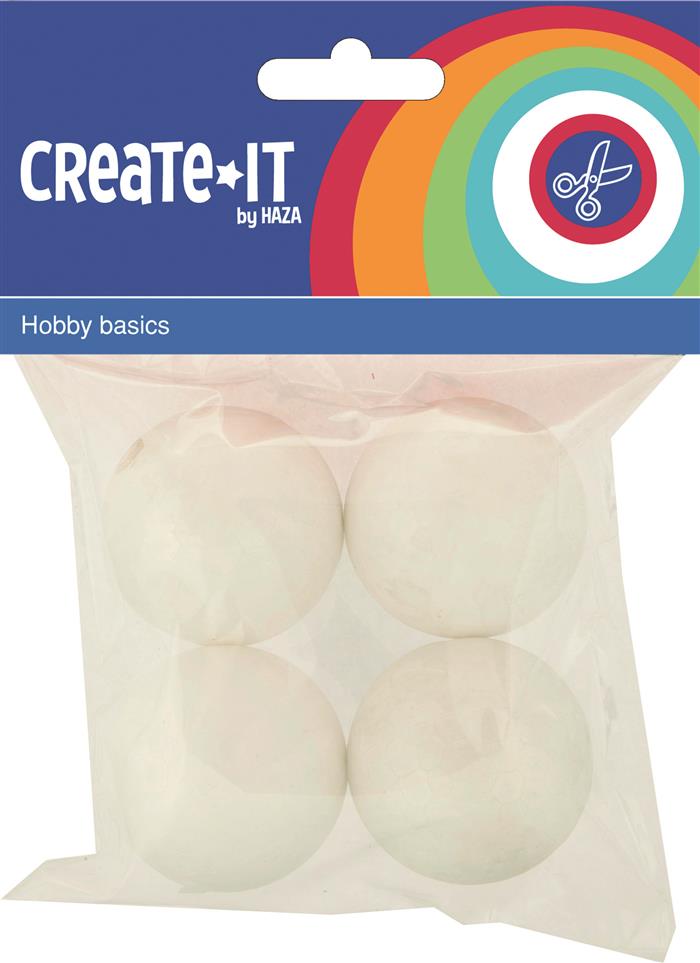 Polystyreen bollen groot Create-it 4 stuks 1 Polystyreen bollen groot Create-it 4 stuks