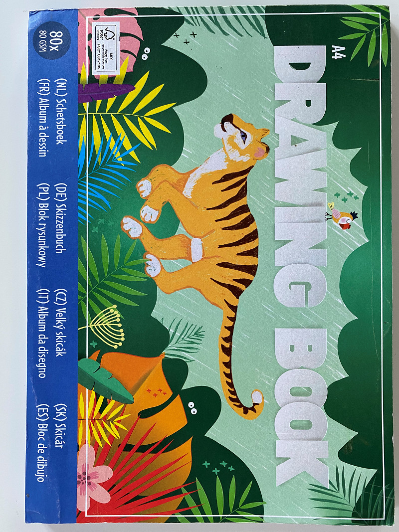 Schetsboek A4 Jungle 80 vel 80 grams 1 Schetsboek A4 Jungle 80 vel 80 grams