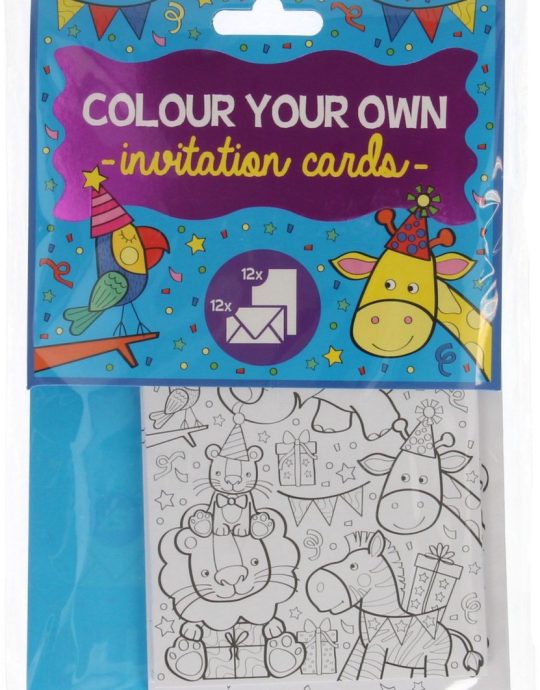 Kleur je eigen uitnodigingen 3 assorti