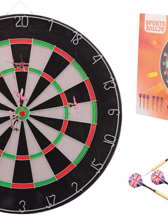 Sports Active Dartbord 45x2 cm met 6 darts in doos