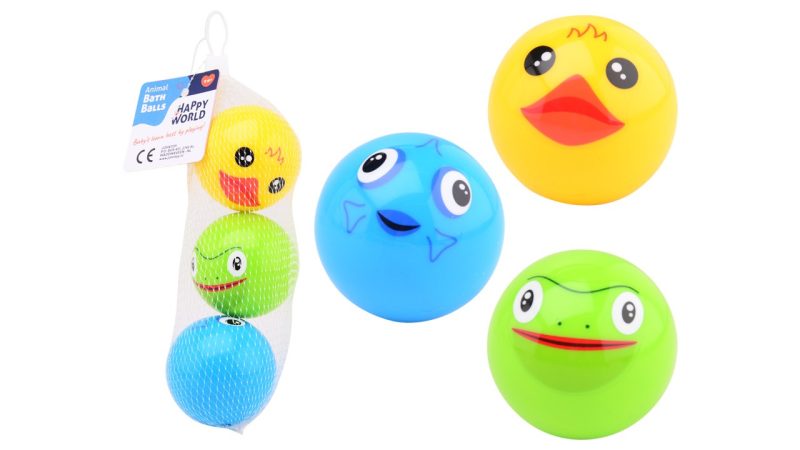 Happy World dieren bad speelballen 3 stuks in net
