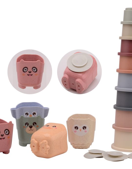 Happy World bio plastic stapel emmers en bekers in doos