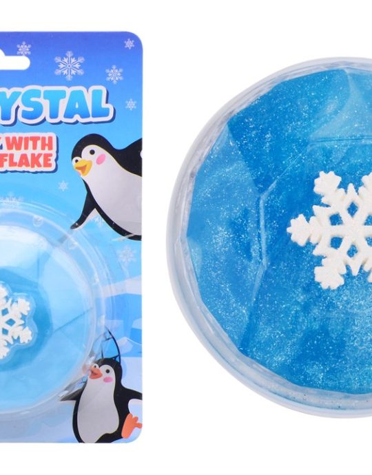 Glimmende ijs putty met sneeuwflok in opbergdoos