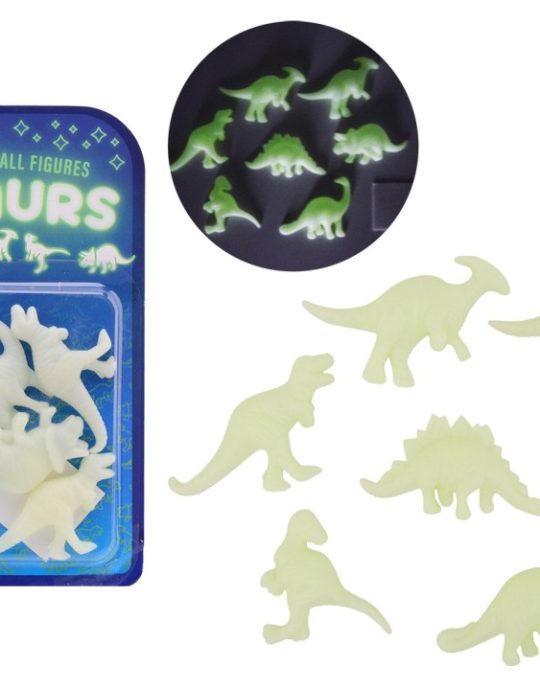 Glow in the dark 3D muur dino 's 7 stuks op kaart