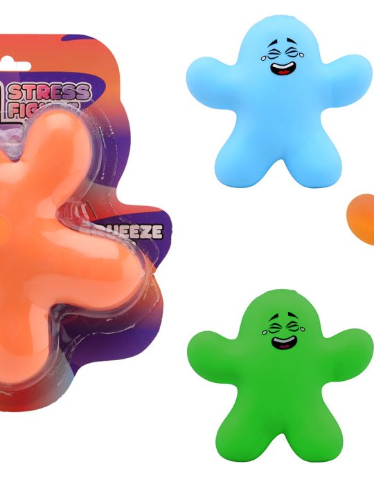 Squishy stres figuur XL op kaart 3 assorti