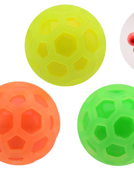 Zeshoekige glow in the dark squeeze ballen in doos - 3 stuks