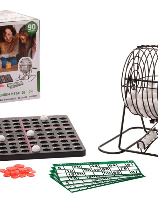 Metalen Bingo spel met 90 nummers en 40 kaarten