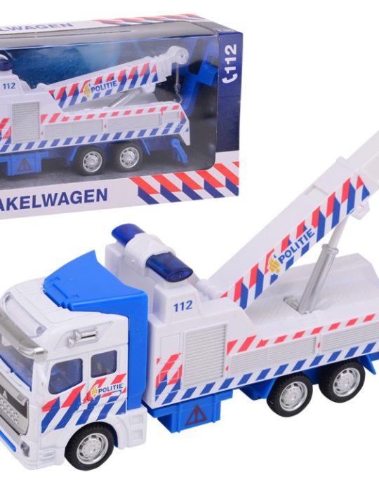 Super Cars 1-1-2 pull back politie takelwagen 1:50