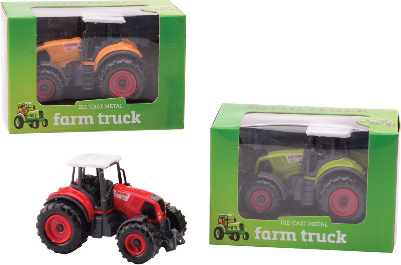 Farm Masters Die-Cast tractor pull-back 3 assorti