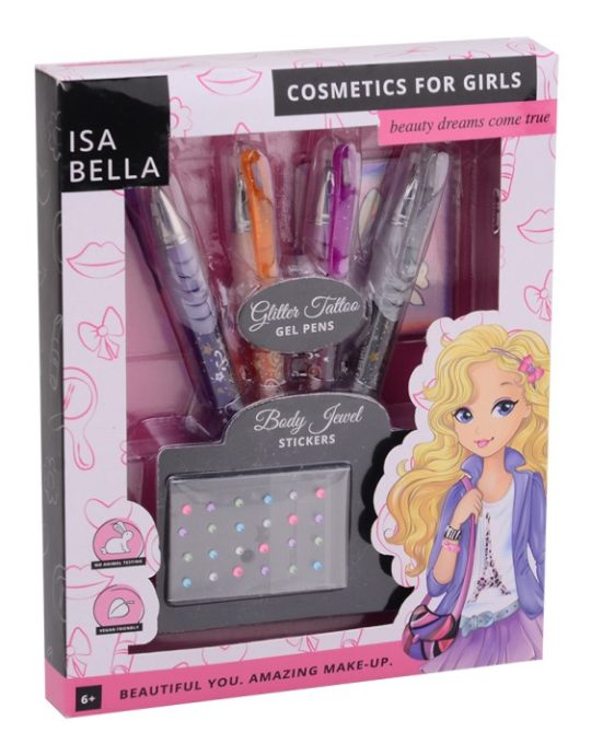 Isabella body art glitter tattoo set in doos