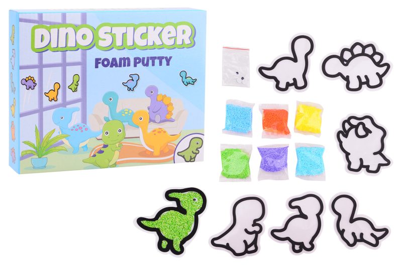 Maak je eigen dino foam sticker - 6 stuks in doos