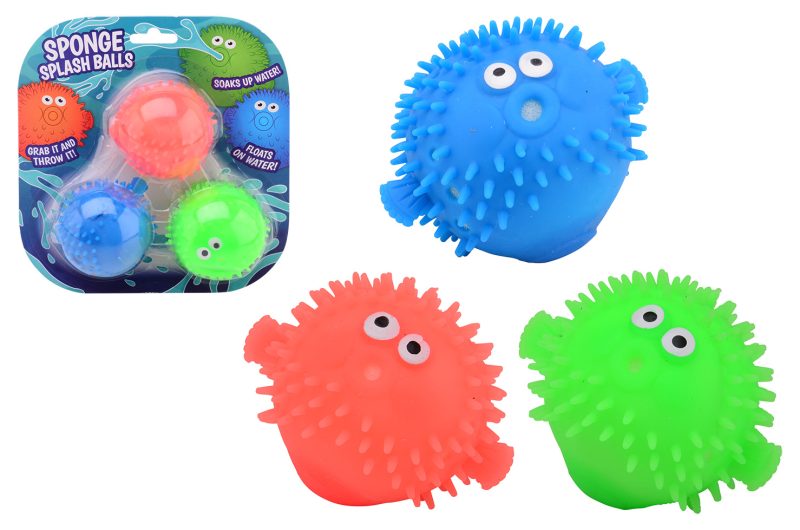 Aqua Fun Fluffy spons water ballen 3 stuks op kaart