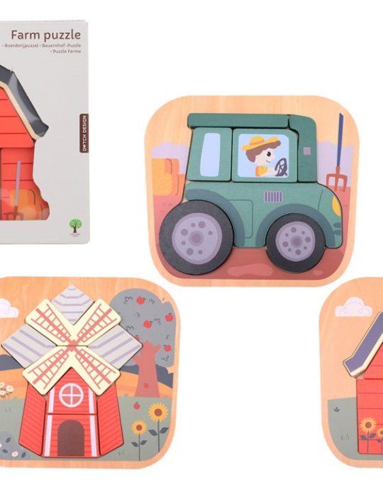 Joueco - Boerderij puzzel 3 assorti