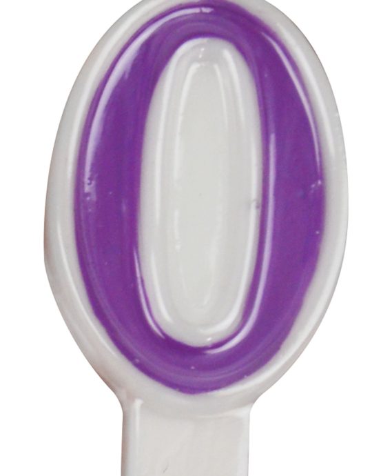 Nummerkaars Feest 7cm assorti  - cijfer 0