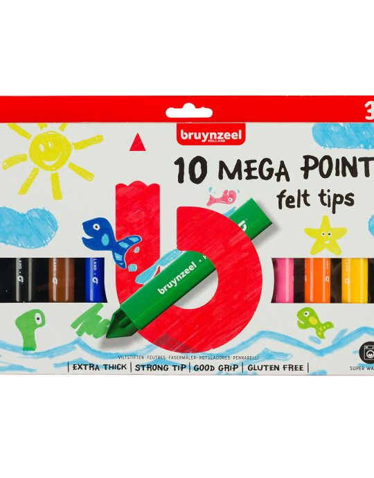 Bruynzeel Kids Mega Points viltstiften set 10