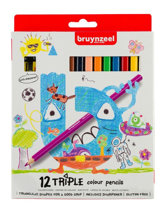 Bruynzeel Kids Triple kleurpotloden set 12