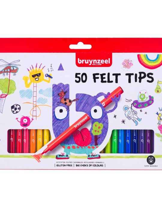 Bruynzeel Viltpunters etui - 50 viltstiften