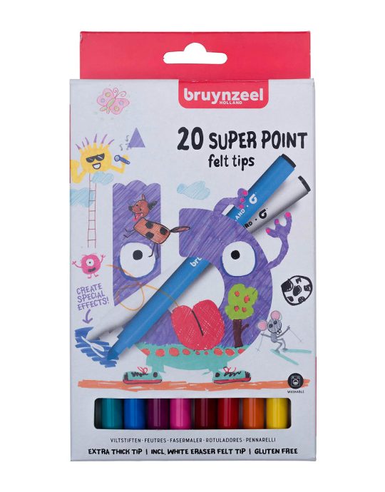 Bruynzeel Kids Super Point viltstiften set 20