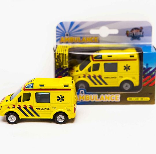 Kids Globe Die Cast pull back ambulance 8cm