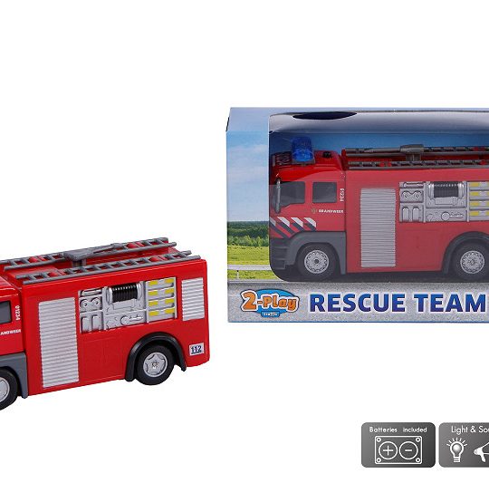 2-Play Brandweer Die Cast pull back met L/G