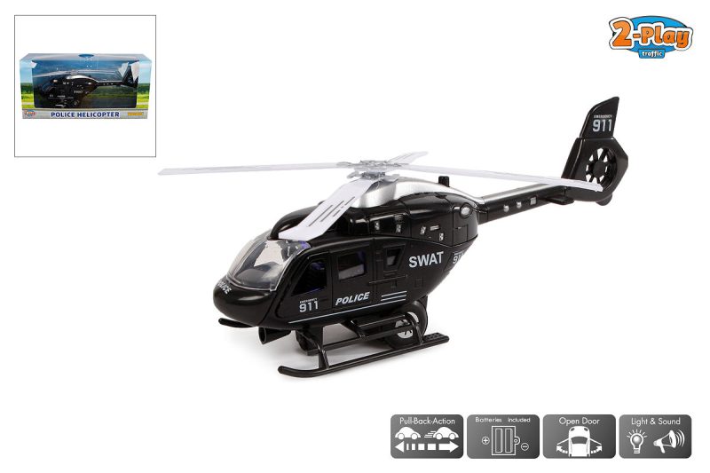 2-Play Helicopter politie USA die cast met licht en geluid