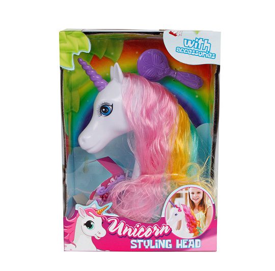 Unicorn styling hoofd 20cm met accessoires