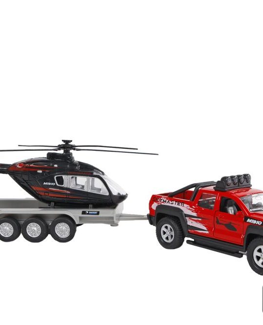 Kids Globe Die Cast terreinwagen met helikopter 35cm