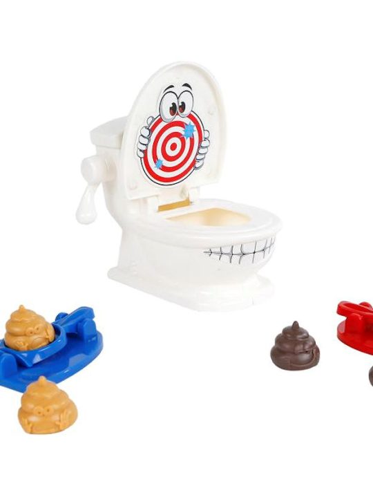 Poo schiet het poep in het toilet spel