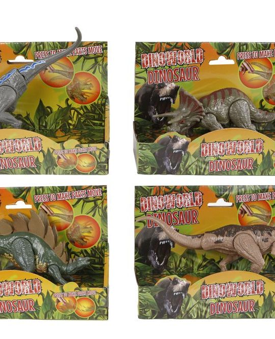 DinoWorld dinosaurus met beweegbare delen 4ass 17-19cm