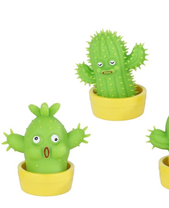 Stretchy cactus figuur 10cm 3ass in display