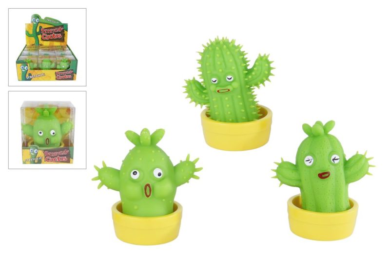 Stretchy cactus figuur 10cm 3ass in display