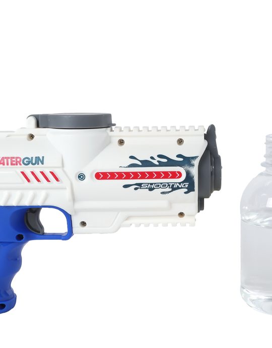 Sun Fun waterpistool elektrisch met fles 18cm wit/blauw