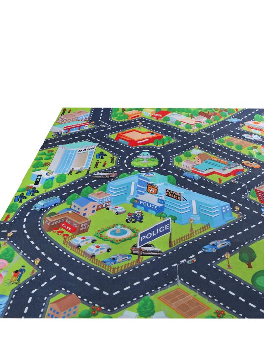 Roadblasters verkeerskleed 80x70cm met auto en accessoires