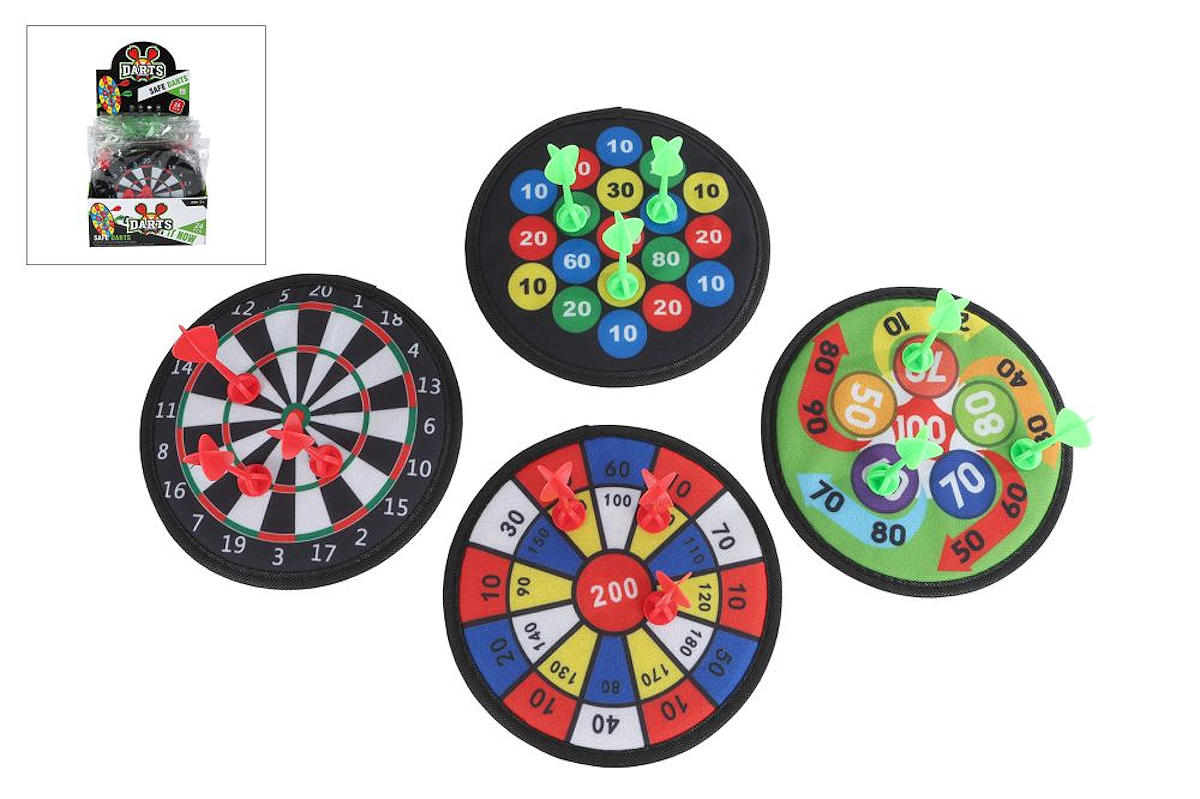 Dartboard met 3 klittenband darts 4ass 19,5cm 1 Dartboard met 3 klittenband darts 4ass 19,5cm